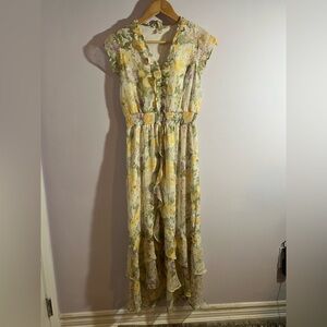 Wispy yellow floral dress